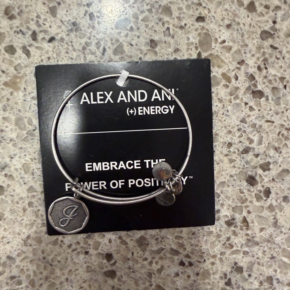 Alex and Ani Silver Initial Charm Bracelet